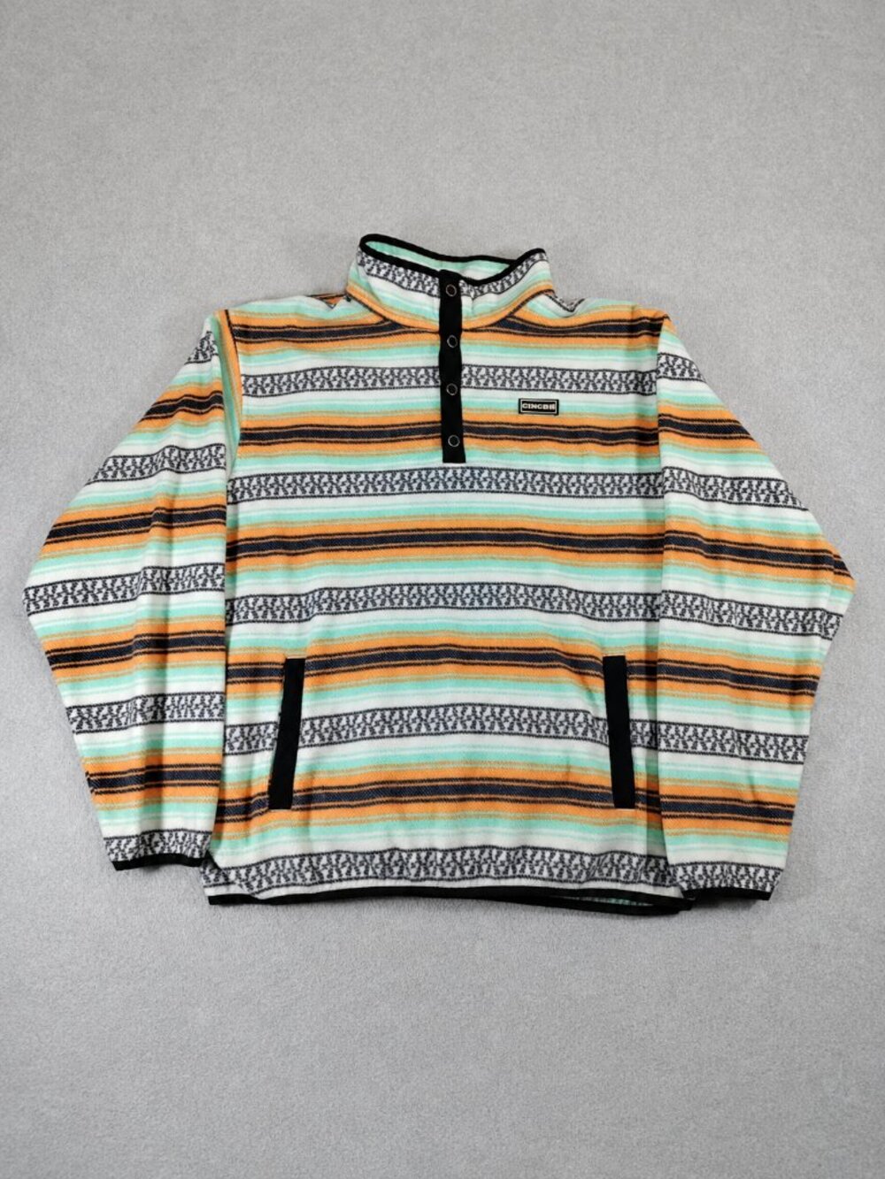 CINCH Polar Fleece Pullover Mens XL Aztec Western Stripe Quarter Snap